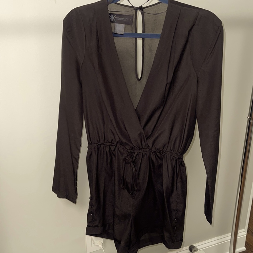 KARDASHIAN KOLLECTION BLACK SHEER ROMPER SZ SMALL